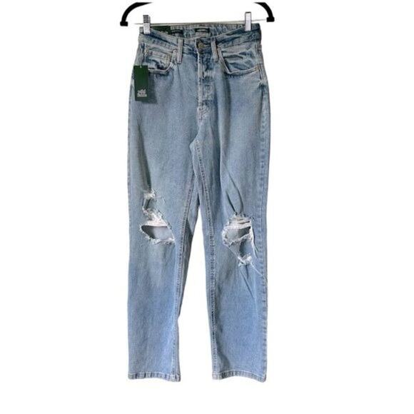 NWT Wild Fable Super HI Rise Straight Cut Jeans Size 2 - Picture 1 of 8